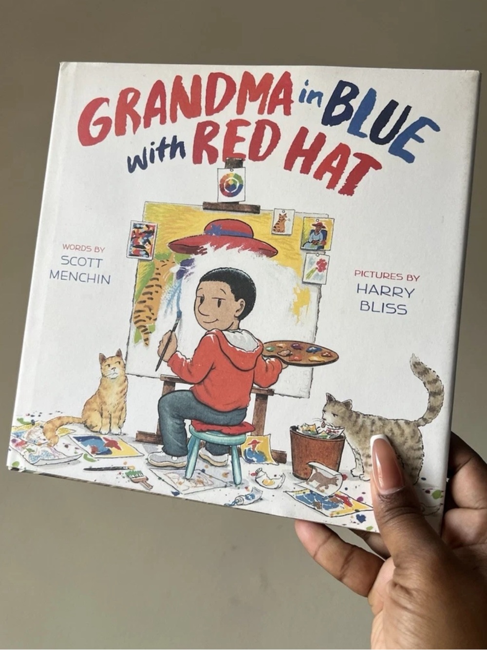 Grandma in Blue with Red Hat Hardcover Scott Menchin